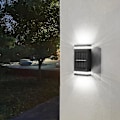 Miniatyrbild 2 av 5: 2-pack Utomhus Vägglampor Solcellsdrivna Vattentäta Trädgårds LED-Veranda Lampor
