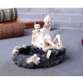 Miniatyrbillede 3 af 4: Skelet Hoved Harpiks Askebæger Skalle Spøgelse Skønhed Statue