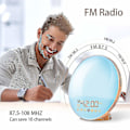 Miniatyrbillede 3 af 4: Vækkeur med Solopgangsimulering, Natlys med Naturlyde, FM-radio, Snooze-funktion og Stemningslysfunktion, Træstruktur