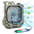 Miniatyrbillede 1 af 5: 2-i-1 Camping LED-lys med ventilatorteltlampe, 3 lysstyrkeindstillinger