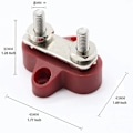 Miniatyrbilde 4 av 5: M6 Buss Bar Strømklemme Dobbel 48v Heavy Duty Positiv Strømfordeling 1stk svart