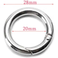Miniatyrbillede 3 af 5: Zink Legering Rund Karabiner 20 Styk 28mm O-ring Hæk