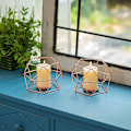 Miniatyrbillede 5 af 5: Tealysholder - 2 stk. Tealysholder i Rosaguld Geometrisk