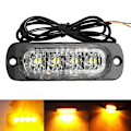 Miniatyrbillede 1 af 5: 4 LED Bil Lastbil Strobe Blinklys Sideadvarsel Forsigtighed Lampe