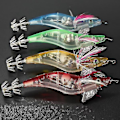 Miniatyrbilde 1 av 5: 4 stk 10cm 18g Multi Color Reke Blinkende Led Agnskrok Liten Blekksprut Jigg Fiske Agnsnelle