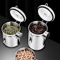 Miniatyrbilde 3 av 5: Sett med lufttette kaffekanne i rustfritt stål, oppbevaringsbeholder for kaffe med skje for kaffe