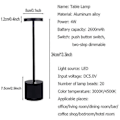 Miniatyrbillede 4 af 5: Led Bordlampe Trådløs Bærbar Usb Genopladelig Guld