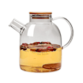 Miniatyrbillede 1 af 5: 1800ml Varmebestandig Kande Glas Tekande Bambuslåg