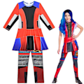 Miniatyrbillede 1 af 4: Descendants 3 Evie Jumpsuit Børnetøj Piger Fancy Up Bodysuit Maskerade Performance Kostume Bir 5-6 Years