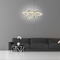 Miniatyrbild 4 av 5: 3-ringig dimbar LED-kristallkronlampa för tak