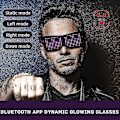 Miniatyrbillede 3 af 5: App-styrede Bluetooth LED Party Briller med Tilpassede Sprog, USB Opladning, Blinkende Lysende Briller til Jul, Koncert, Solbriller Red