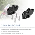 Miniatyrbillede 2 af 5: Universal Motorcykel Styrehøjder For 22mm Sort