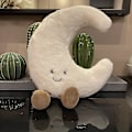 Miniatyrbillede 1 af 5: Sød Smilende Gul Sol Plushie Fyldt Sød Plys Legetøj Til Børneværelse Dekoration Sofa Kast about 30cm white Moon