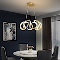Miniatyrbillede 4 af 5: Led Pendellampe Loft 58cm Rustfrit Stål Lysekrone Metal