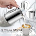 Pikkukuva 4 / 5: 350 ml:n teräksinen maidonvaahdotuskannutetti cappuccino-kahvimuki