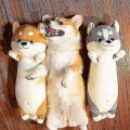 Miniatyrbilde 4 av 5: 1 stk 65cm Søt Shiba Inu & Husky Plussjeleketøy Kawaii Dyre Dukker Stoppet Myk Hundepute For Jente Gray