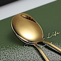 Miniatyrbillede 5 af 5: Guld Serverings Skeer 4 stk., Inkl. 2 Serverings Skeer 2 Spaltede Skeer