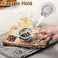 Miniatyrbillede 5 af 5: Rustfrit Stål Te-si  med Drypbakke, Rustfrit Stål Te-infuser Dryp-si  (2 Stykker - Sølv, Guld)