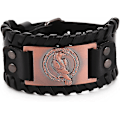 Miniatyrbillede 1 af 5: Læderarmbånd til Mænd Sort Brun Wrap Bælte Ravne Armbånd Nordisk Keltisk Pagan Amulet