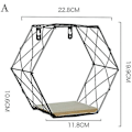 Miniatyrbilde 3 av 4: Flytende Hyller Veggmontert Sekskantet Geometrisk Jern