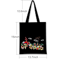Miniatyrbillede 3 af 3: Sort Canvas Tote Taske Broderi Sæt Med Mønster