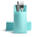 Miniatyrbillede 1 af 5: Bestik Servietter Bestik Lommer, Stof-lignende, Engangs Servietter, 42*42cmcm, (50stk, Mint Blå)