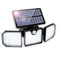 Miniatyrbilde 1 av 5: Utendørs solcelledrevet bevegelsessensorlys, 3-hodet utendørs solcellelys vegglampe utendørs vanntett veggspotlys for garasje hage innkjørsel (1 stk)