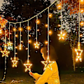 Miniatyrbild 4 av 5: Ramadan Eid-lampor Solcells LED Stränggardin 3,5m