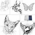 Miniatyrbillede 3 af 3: Tatoveringsoverførselspapir 30 stk Termisk Kulstencil A4