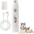 Miniatyrbilde 1 av 5: Hundenagelsliper, 2-trinns USB Elektrisk Kjæledyr Nagleklipper For Hunder, Profesjonell Stille Ledningsfri Nagleklipper For Stell White