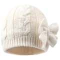 Miniatyrbillede 1 af 5: Tykke Strikket Huer Med Iøjnefaldende Sløjfe Vinterhue Balaclava Beanie Hat White