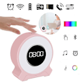 Miniatyrbillede 1 af 5: Farveskiftende LED Musik Natlys Skrivebordslampe Alarmur Bluetooth Højttaler