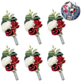 Miniatyrbillede 1 af 4: Kunstig Rose Silkeblomst Boutonniere Corsage Bryllup Prom