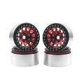 Miniatyrbilde 1 av 5: 4 stk 1.9 Metall Beadlock Hjulnav Felg For 1/10 Rc Trx4 Scx10 Scx10-ii 90046 Scx10-iii Axi03007 D90 Rød