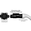 Miniatyrbilde 3 av 5: EVSE Type 2 til Type 1 EV-adapter 32A enfase Kompatibel med Type-2 lader Kompatibel elektrisk bil med Type 1 ladestikk - yuhao Dark Grey