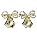 Pikkukuva 1 / 3: 2 kpl Seosliitin Retro Kultapinnoitettu Tupsu Jousi Solmu Kello Rinnassa Delicate Corsage Kaulus Pin Badge (kulta)