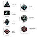 Pikkukuva 5 / 5: 2023 Aikuisten Kiiltävä Veri 7 Noppasetti Rpg Dnd Valo