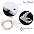Miniatyrbild 4 av 5: 24 st LED-ljusslingor för utomhusbruk 2m 20 LED-lampor CR2032 Batteridriven