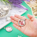 Miniatyrbillede 5 af 5: 40 stk Rhinestone Bezel Vedhængsbakke Rund Klar Glas