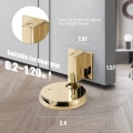 Miniatyrbillede 4 af 5: Dørstopper - Mat Guld Dørstopper - Vindtæt Zink Legering Dørstopper - Nem At Installere Med 3M Dobbeltklæbende