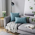 Miniatyrbilde 3 av 5: Sett med 2 rene fargede lumbale putetrekk, rustikk lin, dekorative putetrekk for sofa, sofa, dekorasjon