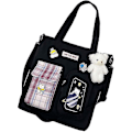 Miniatyrbillede 1 af 3: Skoletaske Æstetisk Sød Ita Tasker Crossbody Preppy Tote Taske Kawaii Rygsæk Pung Koreansk Papirvarer (sort, One Size)