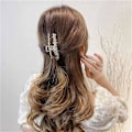 Miniatyrbillede 2 af 5: Kvinders Perle Hårklip Barrettes Krystal Rhinestone Hårklemmer Hårspænde Hårtilbehør Klips