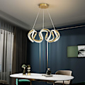 Miniatyrbillede 3 af 5: Led Pendellampe Loft 58cm Rustfrit Stål Lysekrone Metal