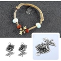 Miniatyrbillede 3 af 3: 50 stk. Roseblomst Charms Til Håndværk Smykkefremstilling Dekorationer Til Armbånd Halskæde Nøglering, 17x26mm