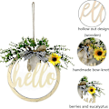 Pikkukuva 3 / 5: Tervetuloa-kyltti, Rustic Wooden Welcome Door Garland LED-valoketjuilla, 30 cm Tervetuloa-kyltti Verannan Koristeluun