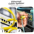 Miniatyrbilde 6 av 8: Nettverks Splitter Adapter Ethernet Splitter Ethernet Splitter Internett Splitter