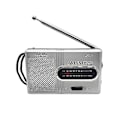 Miniatyrbilde 1 av 3: 4000mAh Powerbank Multifunksjonell Bærbar Radio FM AMWB Håndsveiv Sol Dynamo Lommelykt SOS Nød Værrradiomottaker Silver