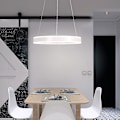 Miniatyrbillede 2 af 5: 2-lyset LED Pendellampe Metal Akryl Cirkel Moderne