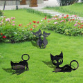 Miniatyrbillede 5 af 5: Udendørs Smijern Kat og Sommerfugl Stil Stikkontakt Have Dekoration Ornamenter (1 stk, Sort)